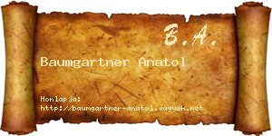 Baumgartner Anatol névjegykártya